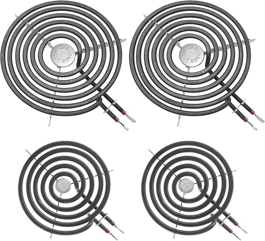 WB30M1 and WB30M2 GE Hotpoint Electric Stove Burner Replacement Element, Perfectly Fit GE Hotpoint Electric Range Stove Top-Includes 2 * 8'' and 2 * 6''
