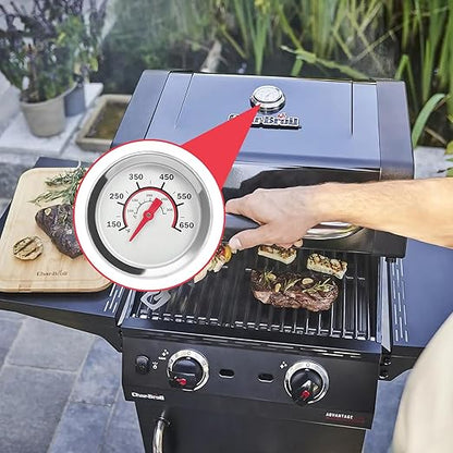 1.8" Lid Temperature Gauge G432-8L00-W1 for Charbroil Grill Thermometer Replacement Charbroil Advantage & Tru-Infrared Performance 463625217 463229521 463238218 463243518 463274419 Heat Indicator etc.