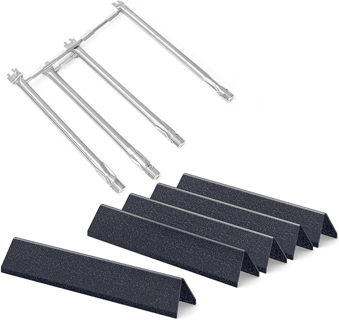 Spirit e330 Grill Parts, 69787 Burner & 7636 Flavorizer Bars for Weber Spirit 330, Spirit 335, Spirit 300 Grill with Front Control Knobs, 15.3" Heat Plates & 18" Burners for Spirit Flavorizer Bars