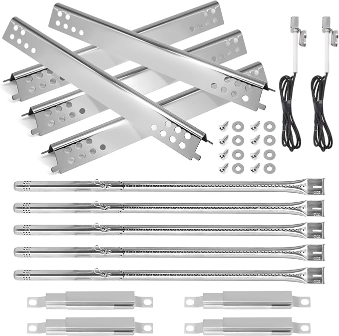 Grill Replacement Parts for Charbroil Performance 5 Burner 463347519 463275517 463347518 463243519 463373019 463243518 463373319 G470-5200-W1 Burner,G470-0004-W1 Heat Plates for Char-Broil Grill Parts