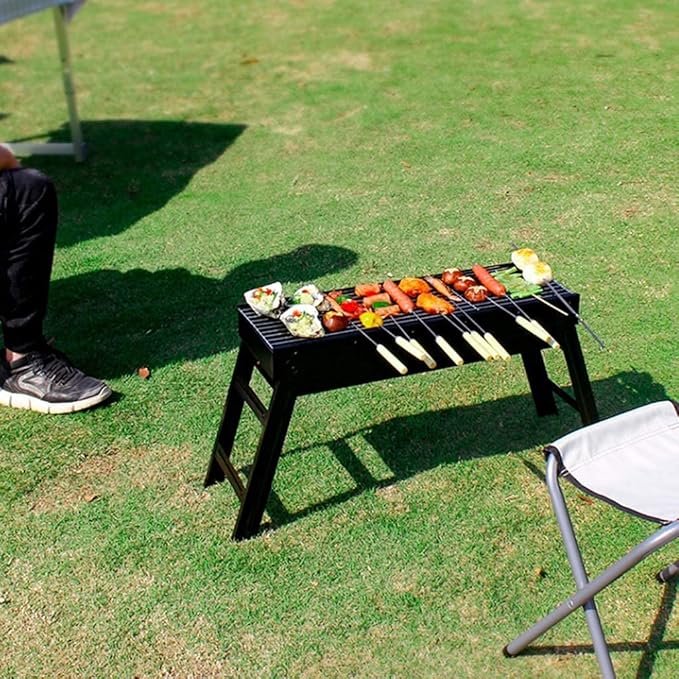 IRYZE Portable Charcoal Grill Portable Charcoal Barbecue Grill Stainless Steel Folding BBQ Charcoal Grill for Outdoor Cooking Camping BBQ Grill for Outdoor