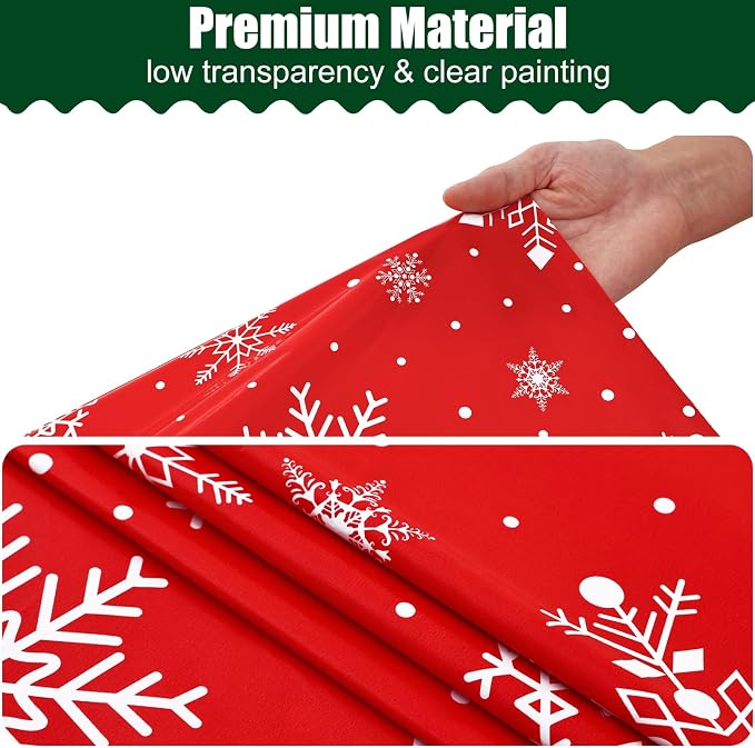 Smiry Disposable Table Cloth - 6 Pack, 54 x 108 Inch Waterproof Rectangle Tablecloths for Parties, Decorative Plastic Table Cover, Leakproof & Sturdy, Red & White
