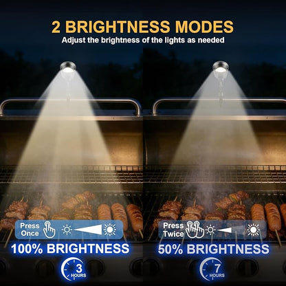 Grill Light for Outdoor, Fathers Day Dad Gifts for Men, Rechargeable Automatic On/Off Tilt Sensor BBQ Light for Blackstone Griddle Weber Grill, 360° Adjustable Universal Bracket, Grilling Accessories