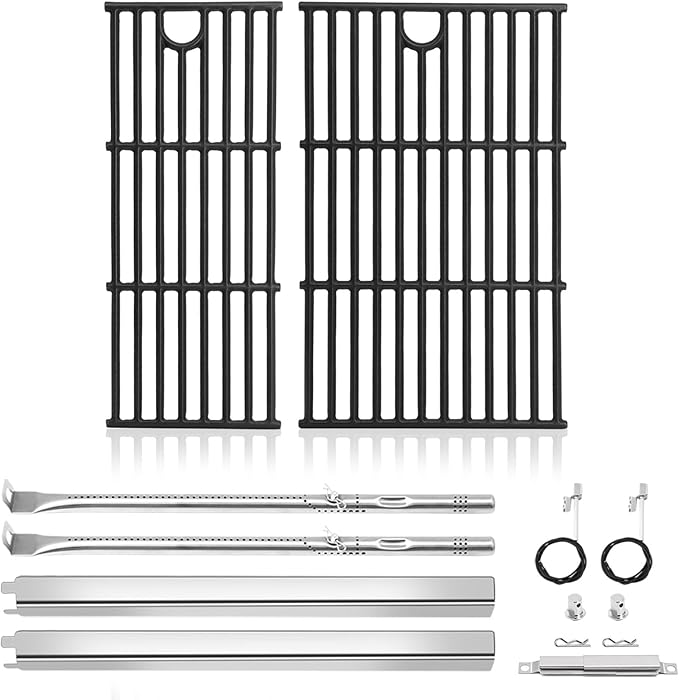 Criditpid Grill Replacement Parts for Charbroil Performance 2 Burner 463630021 463655021 463352521 463660421 463660021, Grill Grates, Heat Plates Shield, Burner and Igniter for Char-Broil Grill Parts