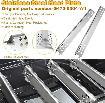 Grill Parts for Charbroil Performance 4 Burner 463377319 463347418 463342118 463347017 463377017 463342119 G470-5200-W1 Burner,G470-0004-W1 Heat Plates Igniter for Char Broil Grill Replacement Parts