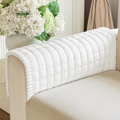 OstepDecor Couch Cover for Dogs, Washable Non Slip Sofa Cover for Pets | Soft Couch Covers for Sofa, Loveseat and Sectional, Furniture Protector Against Pet Hair & Dirt (20" x 24", Off White)
