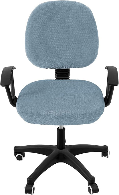 Smiry Office Computer Chair Covers for Desk Rotating Chair Protector | Stretch Jacquard Removable Washable Universal Slipcovers, Seat + Backrest Cover, Airy Blue