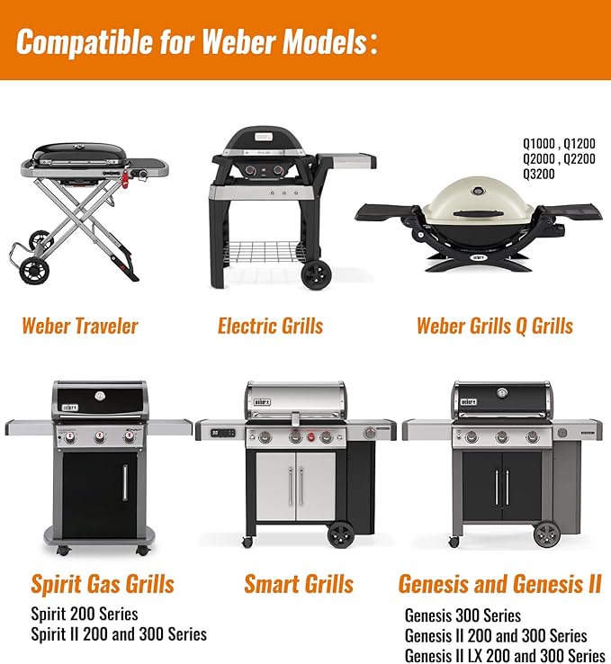 NUPICK 55 Pack 6415 Drip Pans Compatible for Weber Spirit Series, Genesis Series, Q Series Grills, Disposable Aluminum Foil Grease Trays, 8.5" x 6"