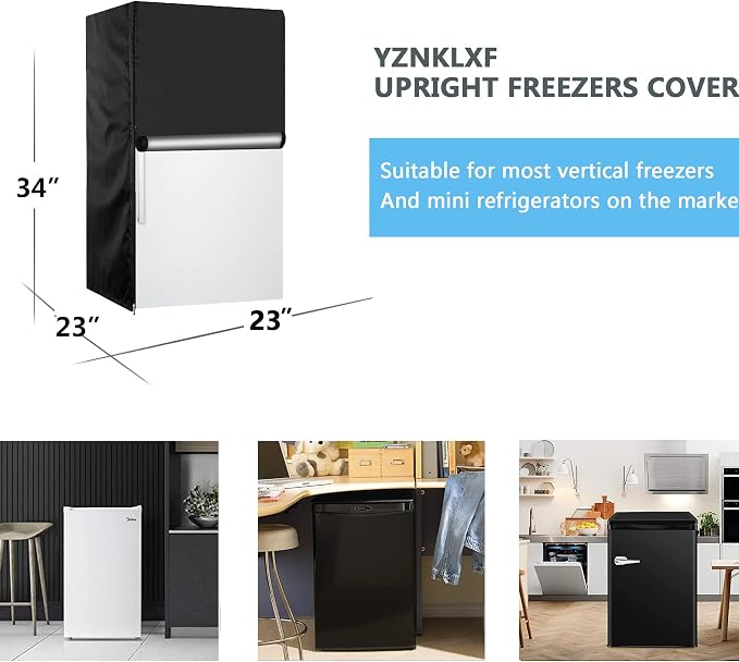 Upright Freezer Cover 23''L x 23''W x 34''H, 600D Oxford mini fridge cover Protection for Outdoor Refrigerator Waterproof, Dustproof,Sun-Proof