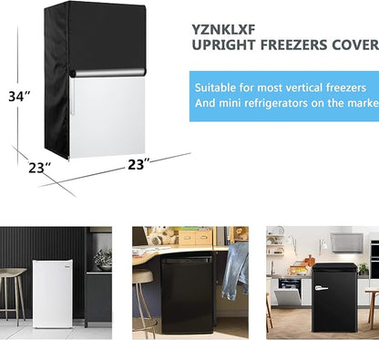 Upright Freezer Cover 23''L x 23''W x 34''H, 600D Oxford mini fridge cover Protection for Outdoor Refrigerator Waterproof, Dustproof,Sun-Proof