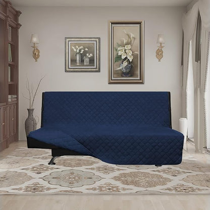 Easy-Going Reversible Couch Cover, Large Futon Sofa, Navy/Navy | Machine Washable Slipcover For Dogs, Water Resistant Furniture Mat For Living Room, Non-Slip Sofa Cover, Pet Friendly