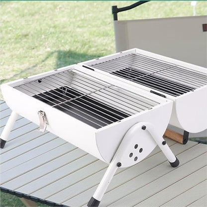 Portable Charcoal Barbecue Grill for Outdoor Backyard and Patio, Simple Chimney Stove, Perfect for Family Gatherings and Summer Cookouts, Easy to Use Barbecue Tools
