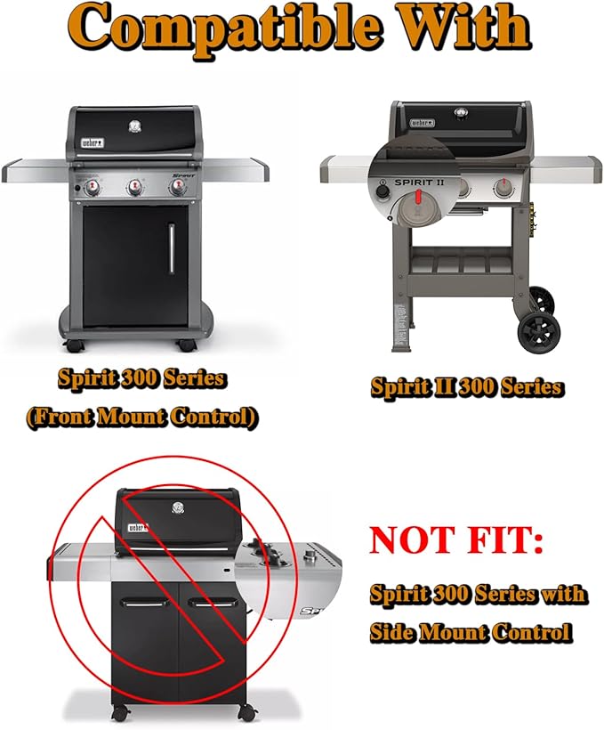 Spirit E-310 Grill Parts Replacement for Weber Spirit E-315 E-320 E-330 S-310 S-315 S-320 S-330 SP-310 SP-320 SP-330 II E-310 2 E-310 300 Series 3 Burner Gas Parts 7636 Flavorizer Bars 65906 Grates