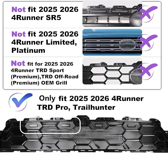 RGB Grills Grill Lights for 2025-27 Toyota 4Runner TRD Pro Trailhunter | 2026 TRD Pro Trailhunter Grille Grills light accessories