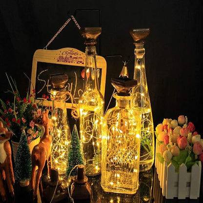 Solar Wine Bottle Lights - 12 Packs, 20LED Outdoor Waterproof Fairy Light Strings for Recycling Bottle Decoration