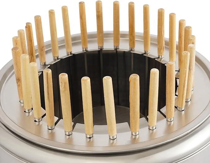 Portable Charcoal Grill, Compact Smokeless BBQ Charcoal Grill Stainless Steel Charcoal Kebab Grill, 360° All-Round Roasting BBQ Stove for Outdoor Cooking, Camping, Picnic, Backyard (28 Skewers)