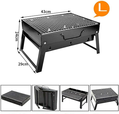 Portable Charcoal Grill, Camping BBQ Grill for Outdoor Barbecue, Foldable Charcoal Grills BBQ Smoker for 1-8 People, Easy to Carry Camping Grill for Picnic Beach Patio Garden Party,A-1
