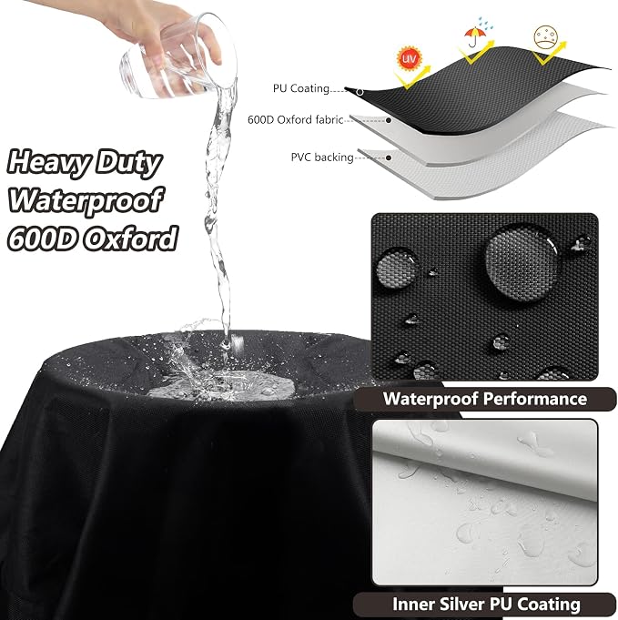 30'' Smoker Cover, Heavy Duty 600D Outdoor Waterproof Digital Smoker Cover | for Most Masterbuilt/East Oak and 30" Vertical Smoker, Foldable Skirt, It can be used with or without legs,25"x 25"x 41.5"