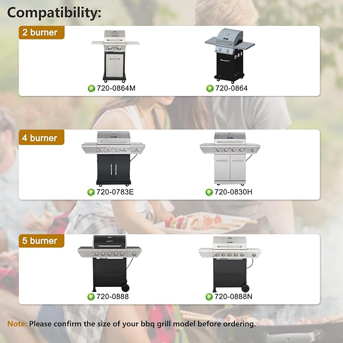 Grill Replacement Parts for Nexgrill 720-0925S, 720-0894F, 2-Burner 720-0864M, 720-0864, 720-0864R, Grill Heat Plates, Burner Tubes and Igniters for Kenmore, BBQ PRO, Backyard, Expert Grill Parts.