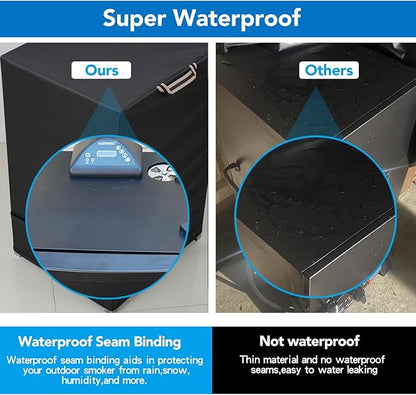 KINGLY Electric Smoker Cover for Masterbuilt 30 Inch Electric Smokers Waterproof Rip-Proof Upgraded Material Smoker Grill Cover UV & Fade Resistant Square Vertical Smoker Cover,Durable and Convenient