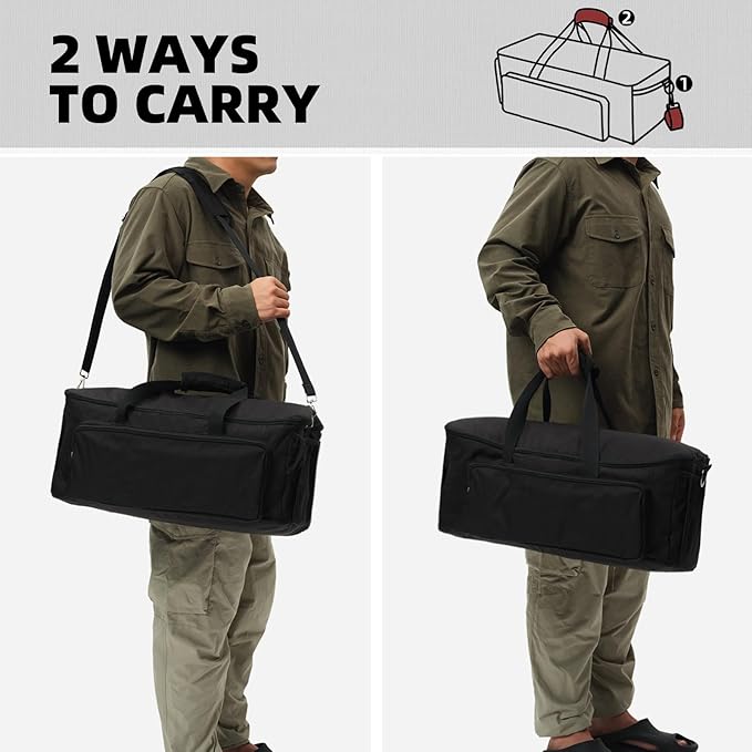 Carry Bag for Weber Go-Anywhere Gas & Charcoal Grill, Compatible with Models 1141001 121020, Padded Carrying Case for Weber Portable Grill, with Pockets for Camping Accessories (Bag Only)