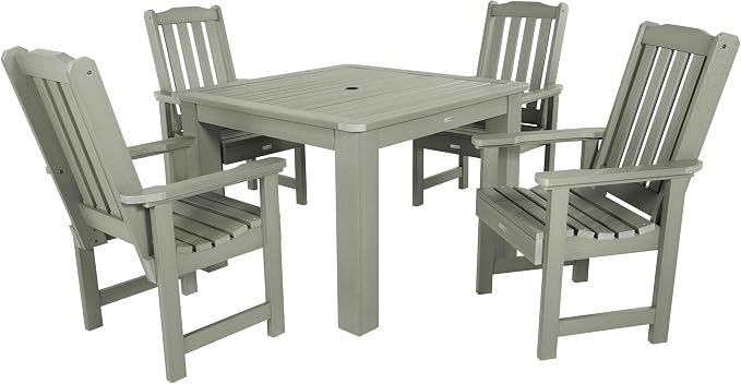 highwood Lehigh 5-Piece Square Dining Set, Eucalyptus