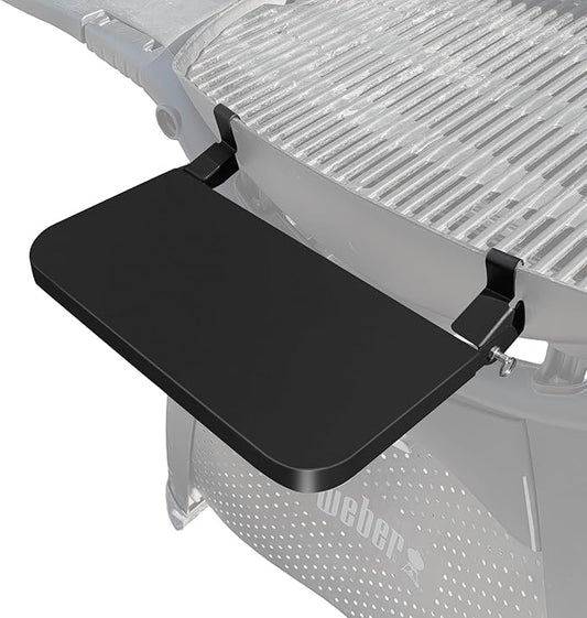 QuliMetal Front Shelf for Weber Q2800, Folding Front Grill Table Accessory, Foldable BBQ Prep Shelf with Extra Space for Food Prep, Tools, Trays and Storage, 13.8" x 9.1"