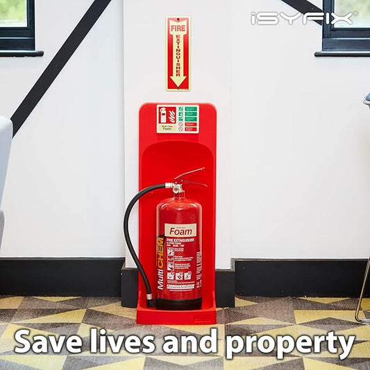 iSYFIX Fire Extinguisher Glow in the Dark Aluminum Signs – 10 Pack 4x12 Inch – Photoluminescent, Laminated for Ultimate UV and Fade Resistance, Indoor and Outdoor, for Business, Schools, Hospitals,
