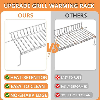 G467-0001-W1 Grill Warming Rack for Charbroil Advantage Replacement Parts 463344015 466344015, Swing Away Grid for Charbroil Upper Grate Charbroil Advantage 4 Burner Grill Rack Replacement