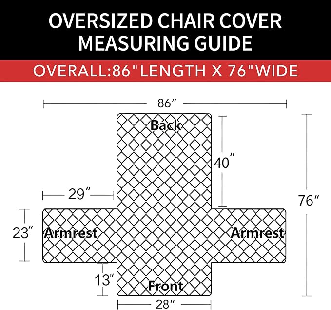 Easy-Going Reversible Couch Cover, Oversized Chair, Blue/Ivory | Machine Washable Slipcover For Dogs, Water Resistant Furniture Mat For Living Room, Non-Slip Sofa Cover, Pet Friendly
