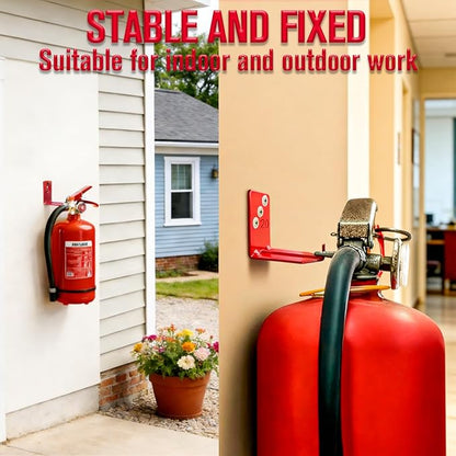 Fire Extinguisher Mount 20 Pack, Fire Extinguisher Bracket up to 66 lb, Include Screws and Gaskets, Carbon Steel Material, Easy to Install, Ideal for Workshop, Garage, or Home Use