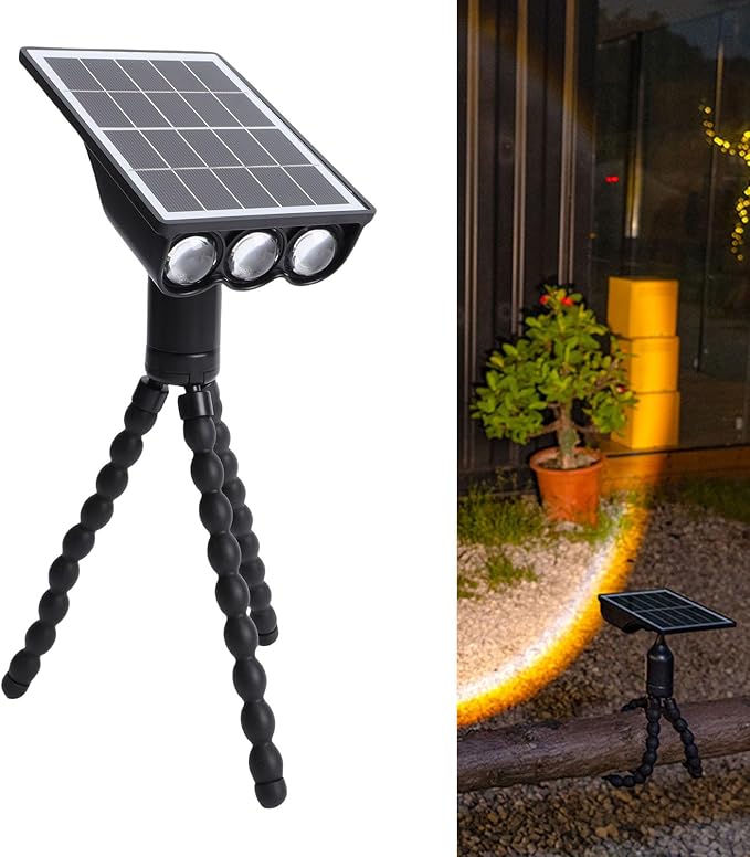 Outdoor Lights with Flexible Octopus Tripod Octopus Style Stand Grill Light for Deck Fence Garden Camping Patio