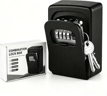 Key Lock Box for Outside - Sturdy and Durable Lock Box for House Key,5 Key Capacity Lockbox for Keys Outdoor,Waterproof Emergency Spare Key Lockbox with Resettable Code for Home,Garage,Airbnb
