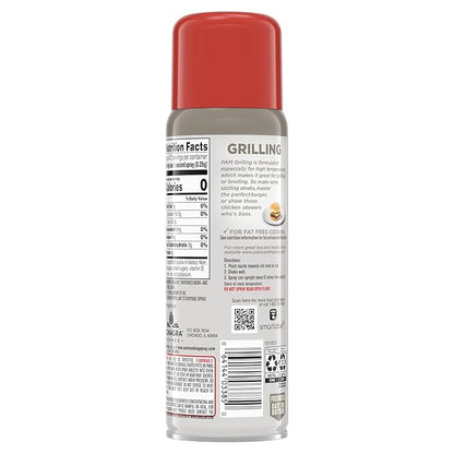 Pam No-Stick Cooking Spray - Grill - For High Temperature - Net Wt. 5 OZ (141 g) Each - Pack of 2