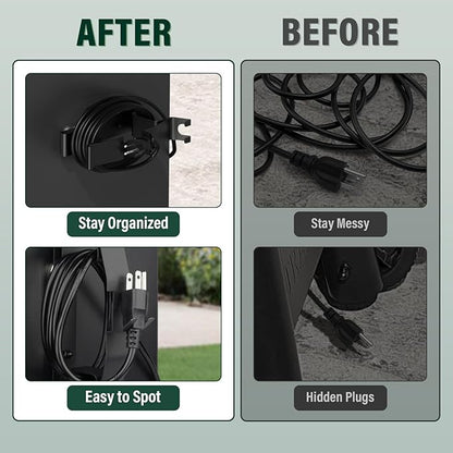 Strong Magnetic Power Cord Organizer, Goldusk All-Metal Cable Holder with Built-in Hook for Most BBQ Wood Pellet Smoker Grills Accessories for Traeger, for Pit Boss, for Z Grill &More (Indoor/Outdoor)