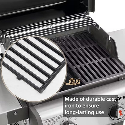 Hongso 7637 Grill Grates for Weber Spirit 200, 17.5 inch Grill Parts for Spirit E210 S210 E215 E220, Spirit II E/S 210 Grills (2013-2017 Front Control Panel), Not for Side Control Models & 300 Series