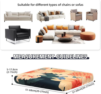 8Pcs Patio Cushion Covers, Outdoor Stretch Cushion Covers, Washable | Stretch Fit, Replacement, Washable and Reusable Furniture Protectors, Fits most patio furniture cushion covers, Cover Only