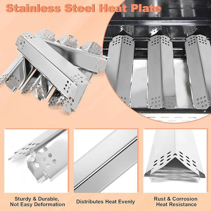 Grill Replacement Parts for Nexgrill 720-0830H 720-0888 720-0888N 720-0783E 720-0864M Stainless Steel 5 Pack Heat Shield Plate, Grill Burner Igniter Kit For Home Depot Nexgrill Replacement Kit