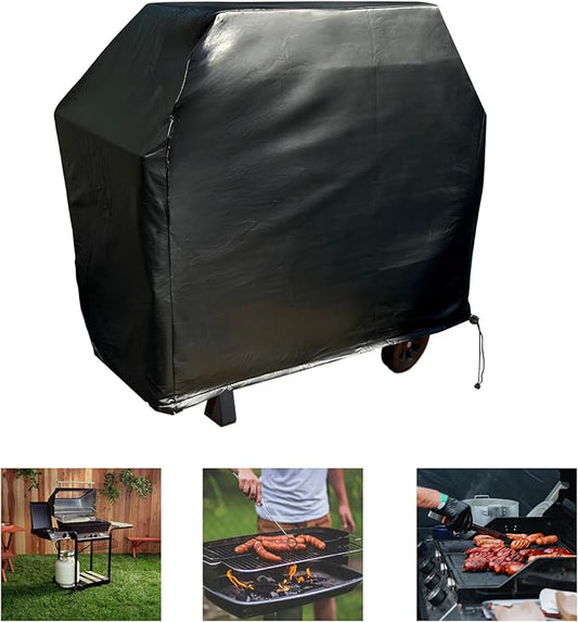 Formosa Covers | All Weather BBQ Outdoor Grill Cover - Soft Cotton Lining Protects Your Stainless Steel Extra Large Freestanding Grill - 84" L x 26" D x 48" H Black Vinyl, Weber, Brinkmann, CharBroil