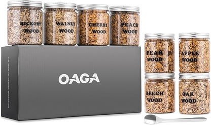 Natural Wood Chips for Cocktail Smoker - 8 Flavors - for Cocktail Parties, Fast-Burning Smoking Chips Compatible with Electric Whiskey Smokers & Smoke Guns, Smoker Accessories Gift Set for Men