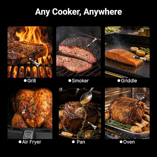 ThermoMaven Sub-1G Wireless Meat Thermometer, No App Needed, 2 Probes | 3000FT Long Range, Digital Smart Base, 6 Sensor NIST Accuracy, IPX8, BBQ Smoker Grill Oven Brisket Steak Turkey Pork Roast