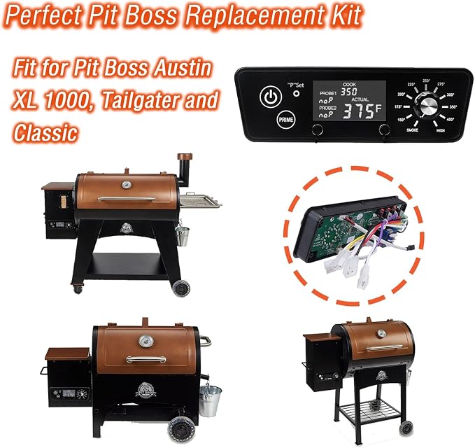 Digital W/LCD Display Control Board Thermostat Kit for Pit Boss Pellet Grill Smoker Austin XL, Replacement Parts Includes Meat Probes,Temp Sensor & Ignition Hot Rod