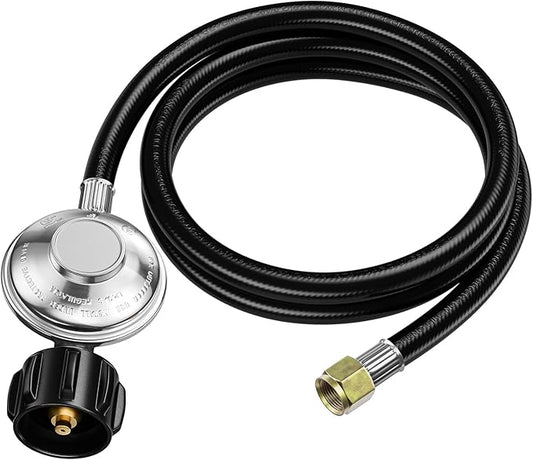 5FT Propane Hose with Regulator for Portable Propane Grill, Blackstone 28''/36'' Griddle, Weber Grill, Fire Pit, Patio Heater and More