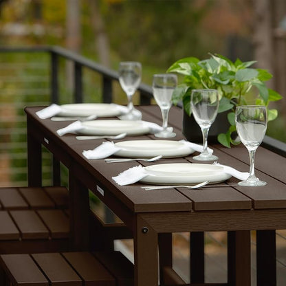 highwood Monroe 6-Piece Counter Height Modern Balcony Set, 2 Tables and 4 Stools, Weathered Acorn