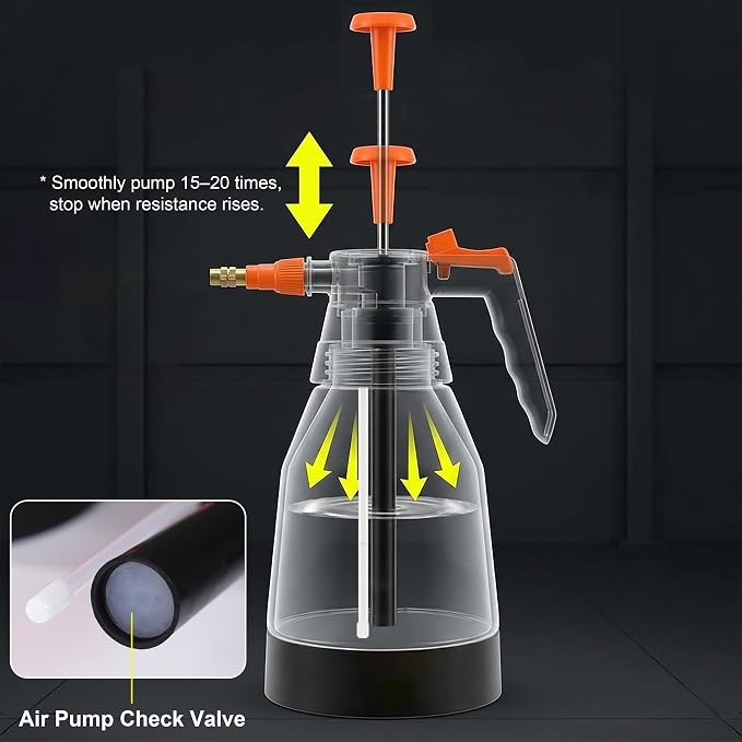 MyLifeUNIT 2-Pack Hand Pressure Sprayer, Spray Bottle for Plants Max 35 OZ | One-Handed Operation, Easy-fill opening, Adjustable Pressure Nozzle, Mist to Stream for Plants