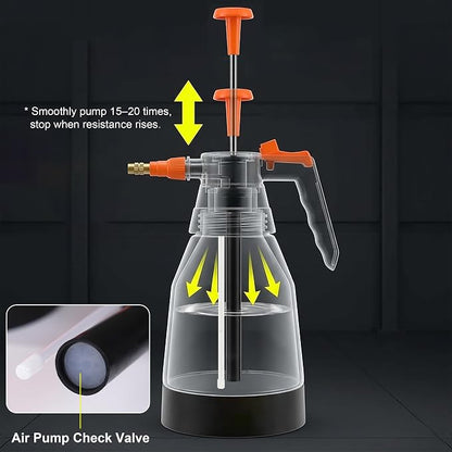 MyLifeUNIT 2-Pack Hand Pressure Sprayer, Spray Bottle for Plants Max 35 OZ | One-Handed Operation, Easy-fill opening, Adjustable Pressure Nozzle, Mist to Stream for Plants