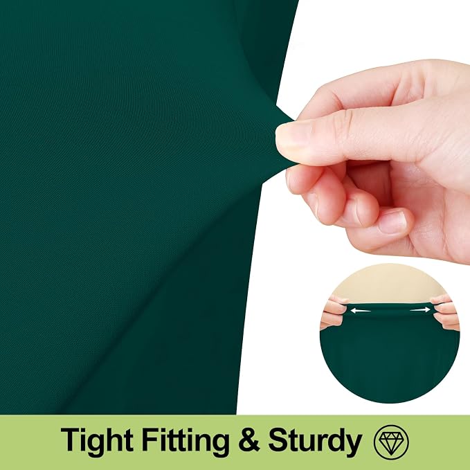Smiry Spandex Elastic Fitted Table Cloth Skirt for 4FT Rectangle Table | Stretch Washable Table Cloth, Banquet Table Cover for Wedding, Party, Indoor & Trade Shows, (Blackish Green, 48Lx24Wx30H)