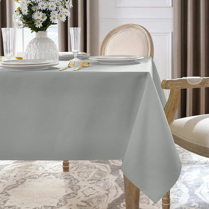 Softalker Rectangle Tablecloth, Waterproof Table Cloths Wrinkle Free Fabric Washable Polyester Table Cover for Dining Tables Party Outdoor Camping Parties Buffet - 60 x 120 inch, Light Grey