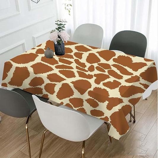 TKS MITLAN Tablecloth Animal Prints Brown Table Cloth Rectangle Table 60 x 84 Inch Giraffe Skin Texture Irregular Geometric Shape Fashion Kitchen Decorations for Home Dinner Party