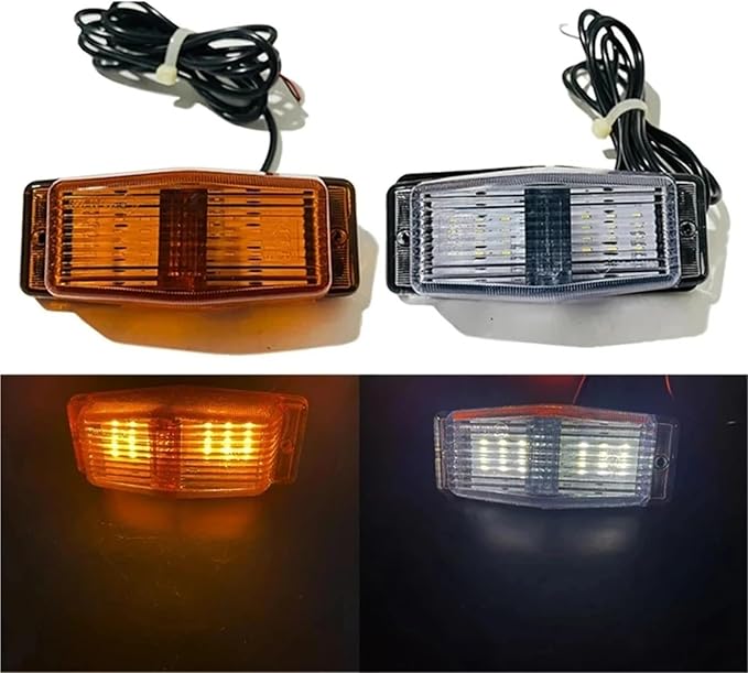 1PC/2PCS 24V LED Marker Light Front Grill Double Burner/Pole Indicator Lamp(1x White)